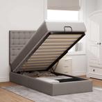 vidaXL Bed met matras 100x200 cm stof taupe, Huis en Inrichting, Slaapkamer | Bedden, 100 cm, Eenpersoons, Verzenden, Nieuw
