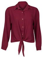Blouse Geknoopt Bordeaux , damesblouse, Kleding | Dames, Blouses en Tunieken, Verzenden, Nieuw