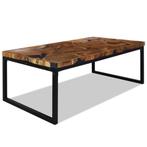 Design Salontafel Teak & Hars - OP=OP - Handgemaakt, 100 tot 150 cm, Nieuw, Minder dan 50 cm, Rechthoekig
