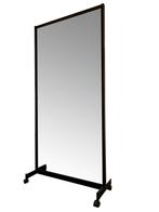 Zwart frame op wielen met spiegel - 1000 x 2068 mm