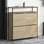 vidaXL Schoenenkast met 4 klaplades 100x34x112 cm sonoma, Verzenden, Nieuw