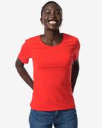 HEMA Dames shirt slim fit o-hals korte mouw rood korting, Verzenden, Nieuw