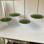 4 Enameled Hanging Lamps for Industrial and Vintage