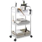 vidaXL Opbergtrolley 3-laags 37x28x68 cm acryl transparant, Doe-het-zelf en Verbouw, Verzenden, Nieuw