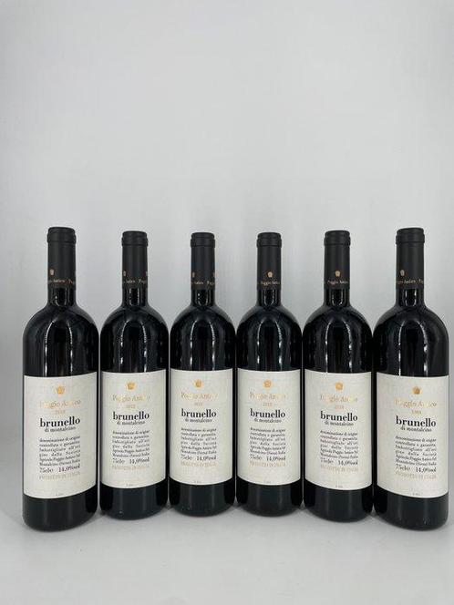 2018 Poggio Antico - Brunello di Montalcino - 6 Flessen, Verzamelen, Wijnen