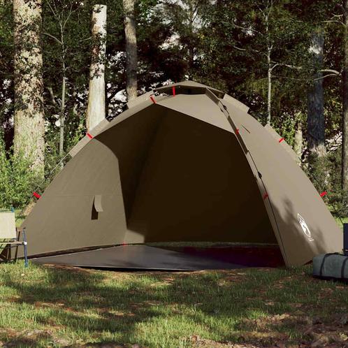 vidaXL Tent 4-persoons snelontgrendeling bruin, Caravans en Kamperen, Tenten, Nieuw, tot en met 2, Verzenden
