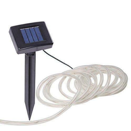 Solar LED lichtslang Rope ledstrip op zonne energie 10 meter, Tuin en Terras, Buitenverlichting, Waterbestendig, Led, Zonne-energie