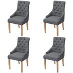 vidaXL Eetkamerstoelen 4 st stof donkergrijs, Huis en Inrichting, Stoelen, Verzenden, Nieuw, Grijs
