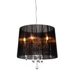 Kroonluchter chroom met zwart 50 cm 5-lichts - Ann-Kathrin, Nieuw, Overige stijlen