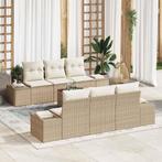 vidaXL 7-delige tuinsofa set met kussens in beige van poly, Verzenden, Nieuw, Rotan