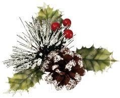 Bijsteker kerst toef hulst met sneeuw 7 cm +12 stok zak 24, Huis en Inrichting, Woonaccessoires | Kunstplanten en Kunstbloemen