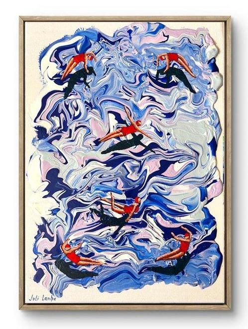 Juli Lampe (XX-XXI) - Swimming Lovers. Flight Balance., Antiek en Kunst, Kunst | Schilderijen | Modern