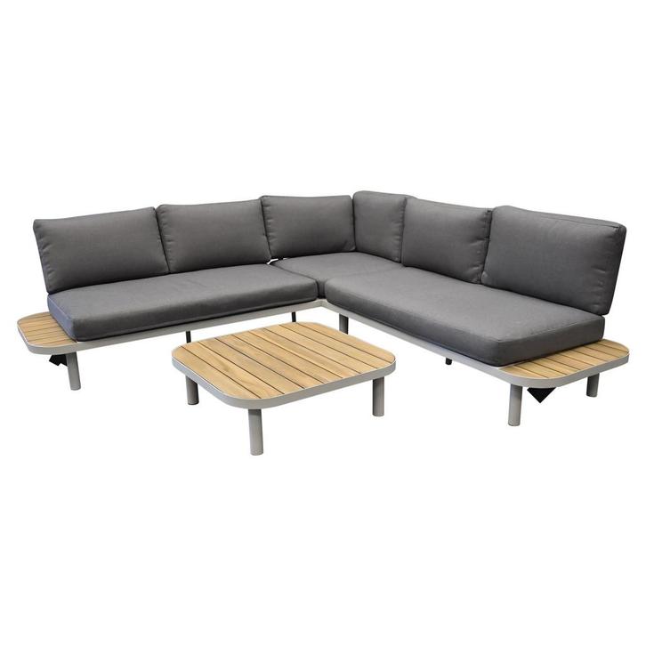 Amore platform hoek loungeset 3 delig latte zand aluminium, Tuin en Terras, Tuinsets en Loungesets, Nieuw, Ophalen of Verzenden