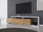 TV Meubel - Eiken met Wit - 219x45x52 cm - TV kast met lade, Nieuw, Overige materialen, Minder dan 100 cm, 25 tot 50 cm