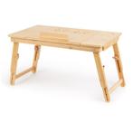 Bamboe laptoptafel met lade - 50 x 30 x 21-29 cm, Huis en Inrichting, Tafels | Eettafels, Nieuw, Verzenden