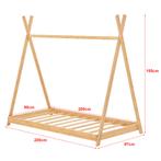 [en.casa] Kinderbed Vimpeli tipi met matras bamboe 90x200 cm, Huis en Inrichting, Slaapkamer | Bedden, Verzenden, Nieuw