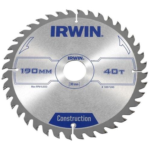 Zaagblad Irwin 190 x 30mm x 40T ATB (Zaagbladen), Doe-het-zelf en Verbouw, Gereedschap | Machine-onderdelen en Toebehoren, Nieuw
