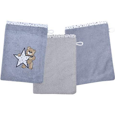 Wörner Washandje Teddy/Ster washandje 3-delige set 1x, Huis en Inrichting, Badkamer | Badtextiel en Accessoires, Nieuw, Verzenden