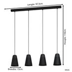 Zwarte 4-lichts hanglamp Canterras van Eglo (Verlichting), Huis en Inrichting, Lampen | Hanglampen, Verzenden, Nieuw