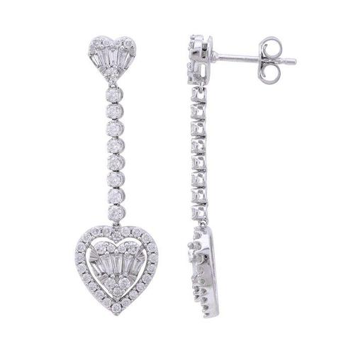 Oorbellen - 14 karaat Witgoud - 1.46ct. tw. Diamant, Sieraden, Tassen en Uiterlijk, Oorbellen