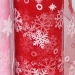 Lint Organza Tule met sneeuwvlokken Roze 15 cm rol 10 yard, Ophalen of Verzenden, Nieuw