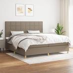 vidaXL Boxspring met matras stof taupe 200x200 cm, Verzenden, Overige maten, 200 cm, Stof