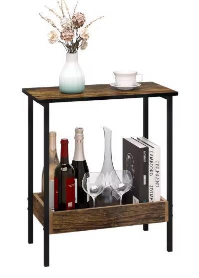Bijzettafel met 2 Planken – Eiken & Zwart, 50×55×25 cm, Huis en Inrichting, Keuken | Keukenelementen, Nieuw, Verzenden