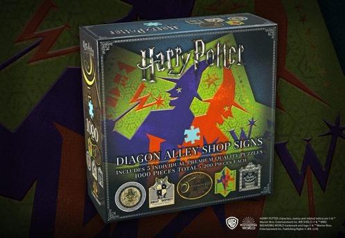 Harry Potter Diagon Alley Shop Signs 5 Puzzels (1000 stukken, Verzamelen, Harry Potter, Nieuw, Ophalen of Verzenden