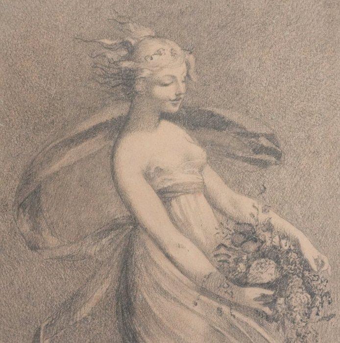 Georges Alfred Cocteau (1842-1898) - Déesse du printemps, Antiek en Kunst, Kunst | Schilderijen | Klassiek