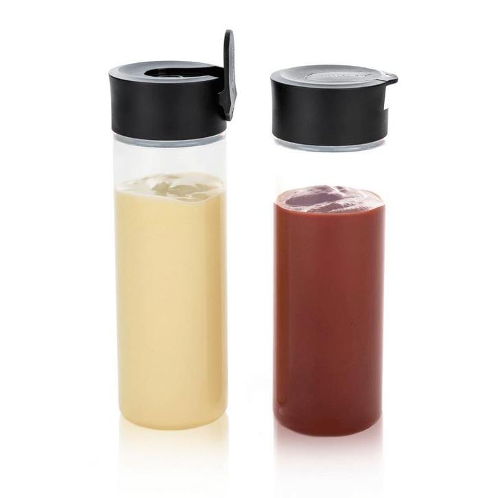 Tupperware 2 Knijpflessen 360 ml TransparantZwart, Huis en Inrichting, Keuken | Tupperware, Nieuw, Ophalen of Verzenden