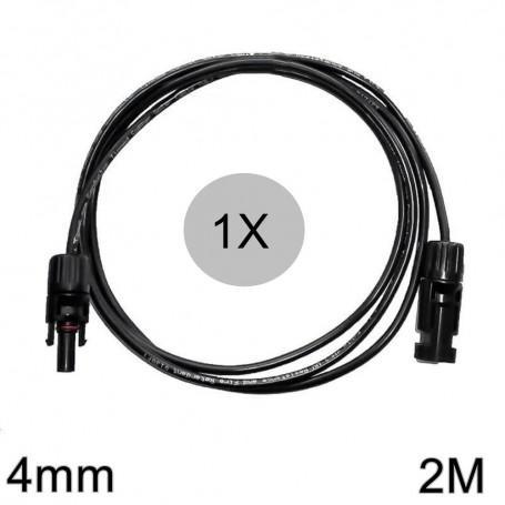 4mm MC4 verlengkabel zwart 1-20 Meter 2 Meter (Solar Kabels), Doe-het-zelf en Verbouw, Zonnepanelen en Toebehoren, Nieuw, Verzenden