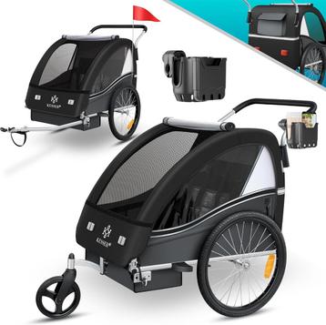 KESSER® Fietsaanhanger - Kinderaanhanger - Max. 40kg - Zwart beschikbaar voor biedingen