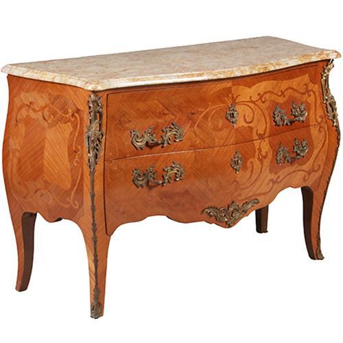 Grote louis XV  stijl commode ca 1890 rijkelijk ingelegd en, Antiek en Kunst, Antiek | Meubels | Kasten, Ophalen of Verzenden