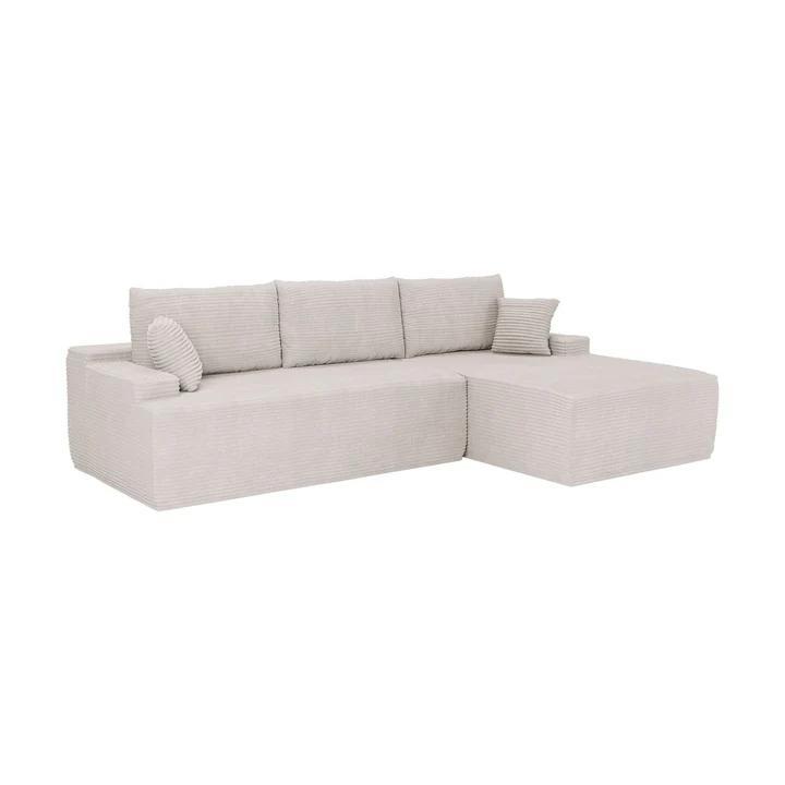 Coredo Bank - Corduroy bekleding - Rechts - Beige, Huis en Inrichting, Banken | Bankstellen, Nieuw, Verzenden