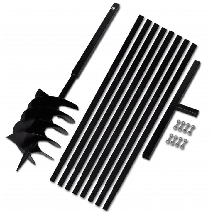vidaXL Grondboor met handvat 200 mm en verlengstukken 9 m, Tuin en Terras, Hand-tuingereedschap, Nieuw, Verzenden