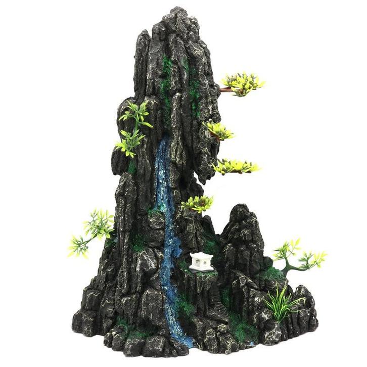 Rots met beek en tempel 33cm  / Aquariumdecoratie As-127, Dieren en Toebehoren, Vissen | Aquaria en Toebehoren, Gevuld zeewateraquarium