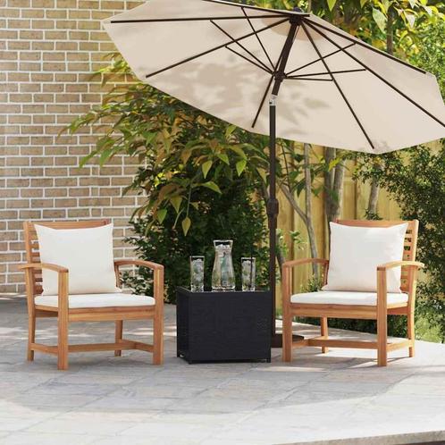 vidaXL Tuinstoelen 2 pcs Naturel 60 x 65 x 76.5 cm Massief, Tuin en Terras, Tuinsets en Loungesets, Tuinset, Nieuw, Verzenden