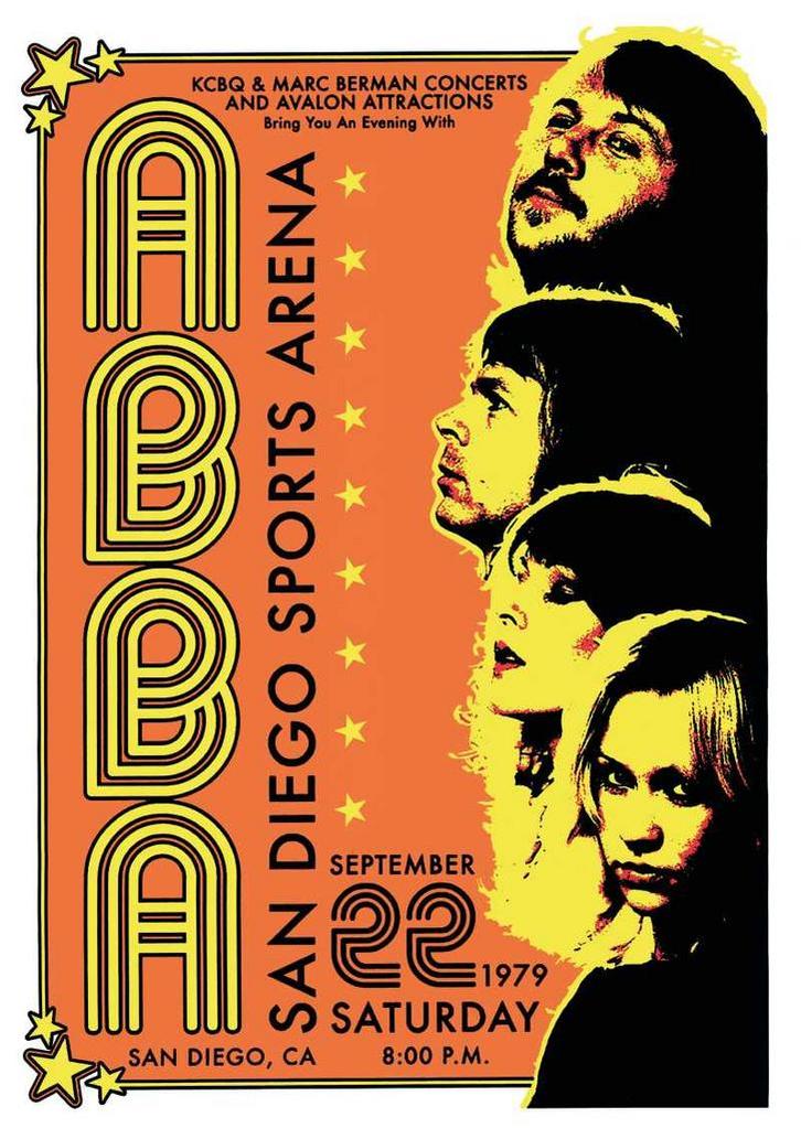 Posters - Poster Abba - San Diego Sports Arena, Verzamelen, Muziek, Artiesten en Beroemdheden, Zo goed als nieuw, Verzenden