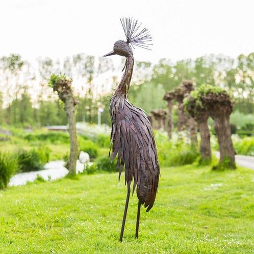 Figuur - Reusachtige kroonkraanvogel (220cm hoog) - Staal, Antiek en Kunst, Curiosa en Brocante