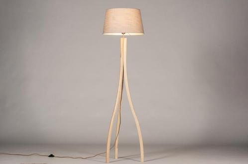 Rietveld Vloerlampen - Taupe, Hout - Stof, Hout, Huis en Inrichting, Lampen | Vloerlampen, Verzenden