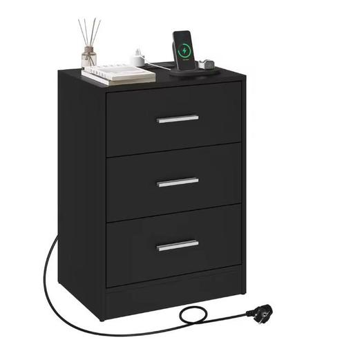 Nachtkastje met Oplaadstation – 3 Lades, USB & Type-C, Huis en Inrichting, Slaapkamer | Nachtkastjes, Nieuw, Verzenden