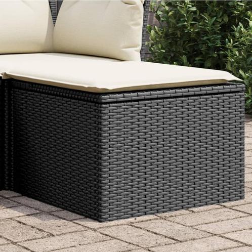 vidaXL Tuinkruk met kussen 55x55x37 cm poly rattan zwart, Tuin en Terras, Tuinsets en Loungesets, Nieuw, Rotan, Verzenden