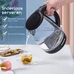 Aigostar Glazen Waterkoker - LED - 1,7L - 2200W - Zwart, Verzenden, Nieuw