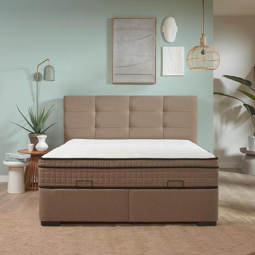 *WOONWINKEL* Boxspring Met Opbergruimte 180x200 Beige, Huis en Inrichting, Slaapkamer | Boxsprings, Beige, Nieuw, Verzenden