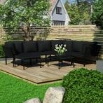 vidaXL 8-delige Loungeset met kussens PVC zwart, Verzenden, Nieuw, Kunststof, Loungeset