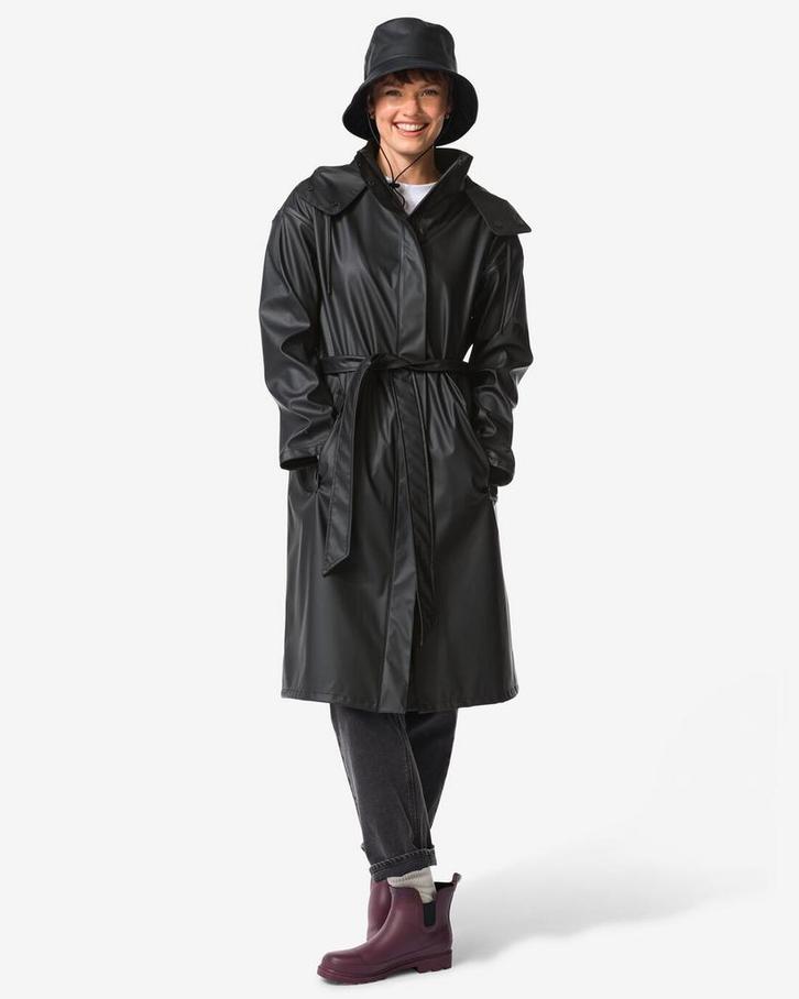 HEMA Damesregenjas zwart van €69.99 voor €52.49 sale, Kleding | Dames, Overige Dameskleding, Nieuw, Verzenden