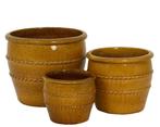 Lucia Planter set van 3 Terracotta Honing, Nieuw, Verzenden