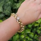18 Krt. Bicolor gouden armband met saffier en diamant 0,9..., Gebruikt, Overige kleuren, Ophalen of Verzenden, Met edelsteen