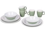 Bo-Camp - Servies - Two-tone - 16 Stuks - Groen, Verzenden, Zo goed als nieuw