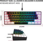 2dekans | HXSJ V700 RGB Compact Gaming Toetsenbord Qwerty 61, Computers en Software, Toetsenborden, Ophalen of Verzenden, Zo goed als nieuw